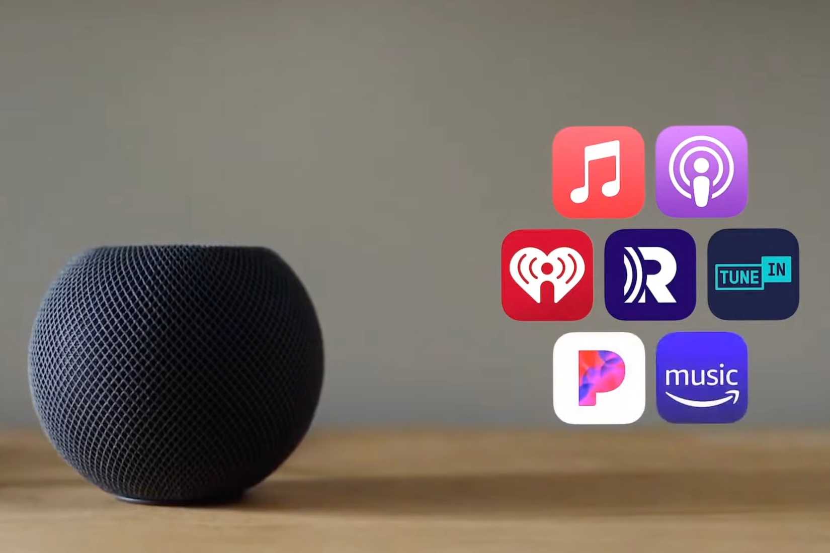 Different streaming services that work with the HomePod.