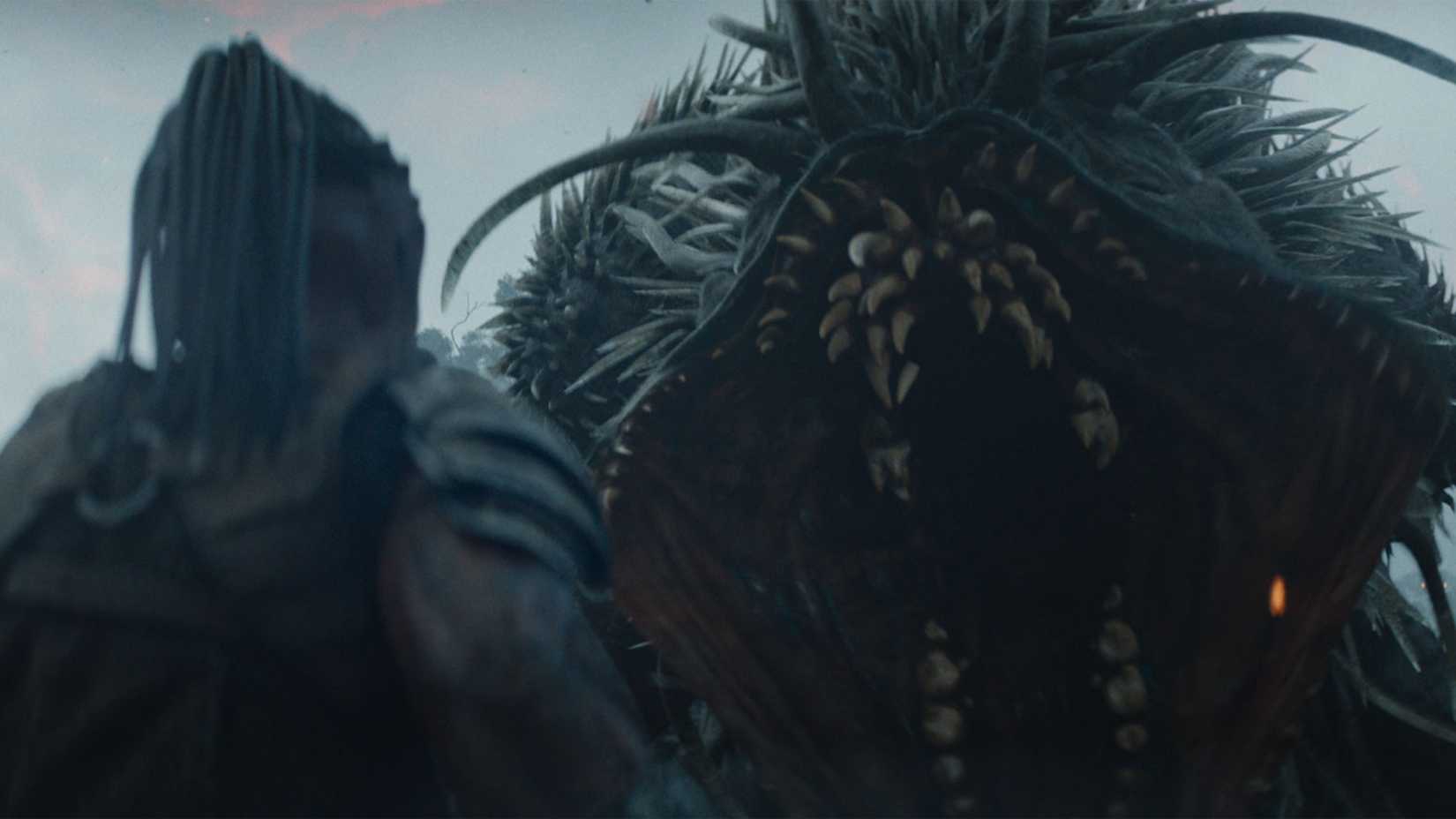 First look image of Dek and the Kalisk from Predator: Badlands.