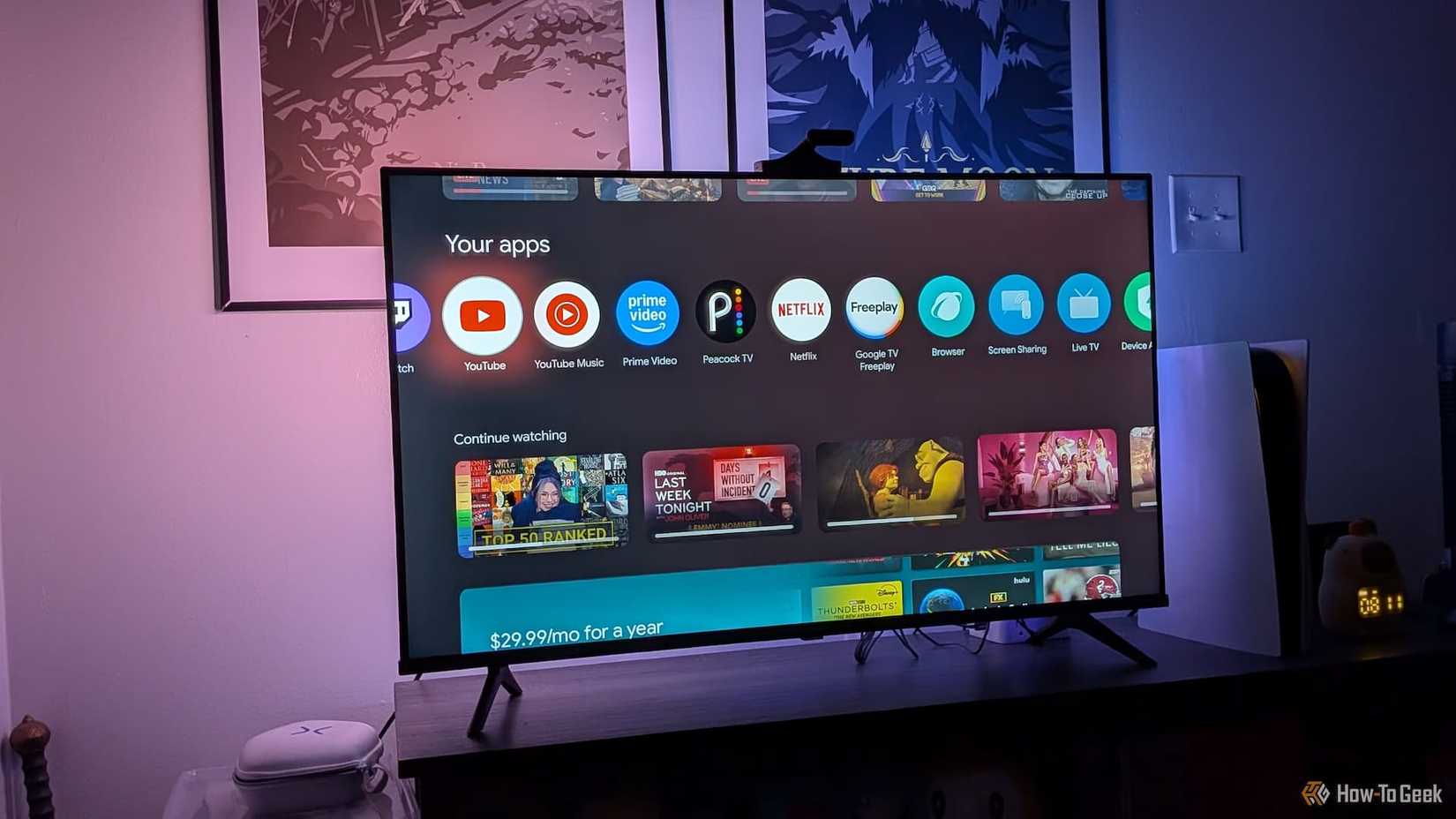 Govee Backlight 3 Pro и главное меню Google TV