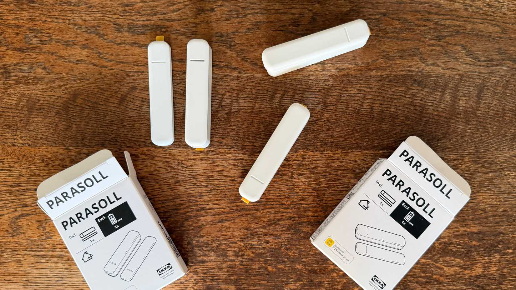 IKEA Parasoll sensors being unboxed.