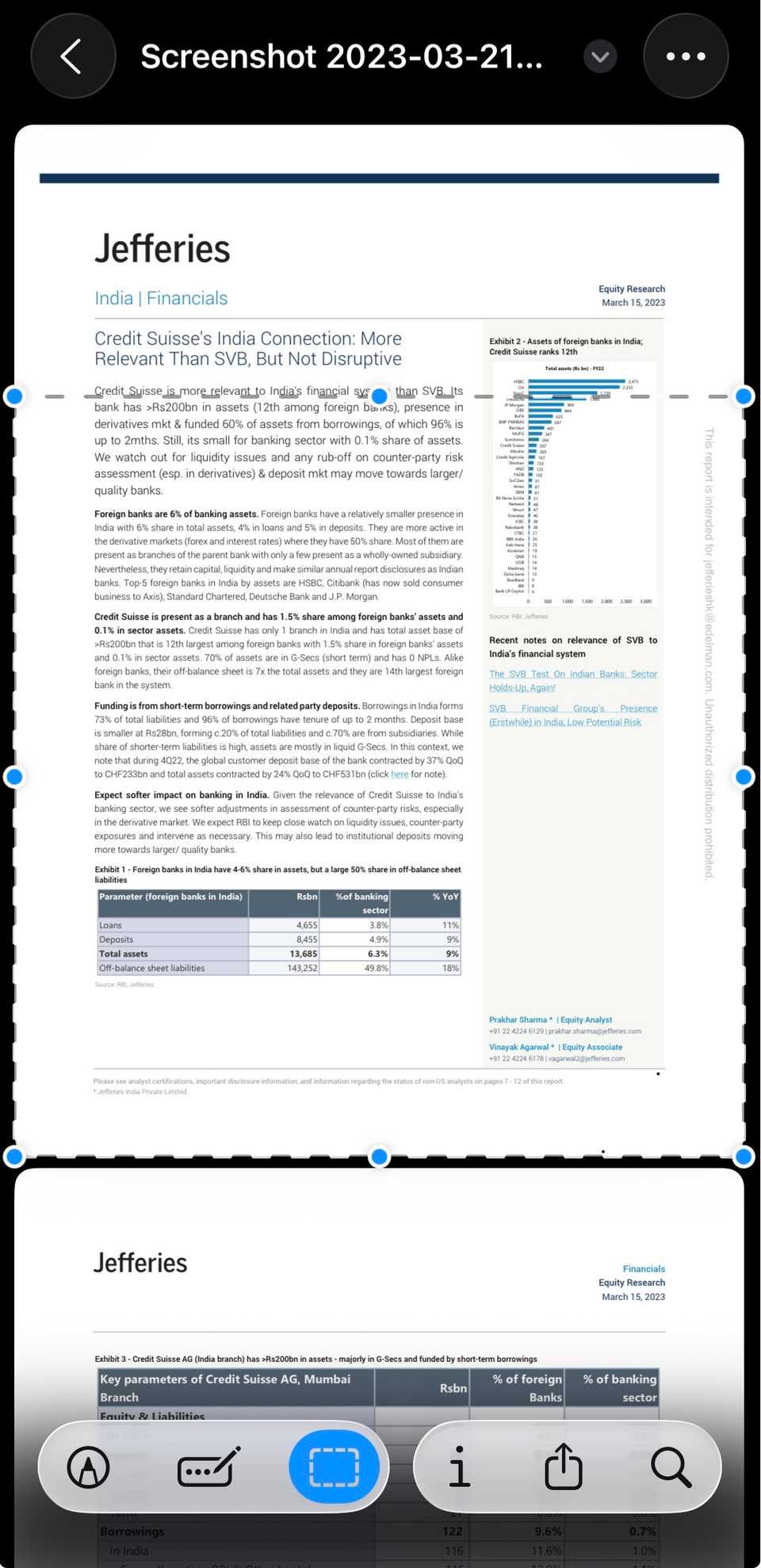 Cropping options on Preview for iPhone.