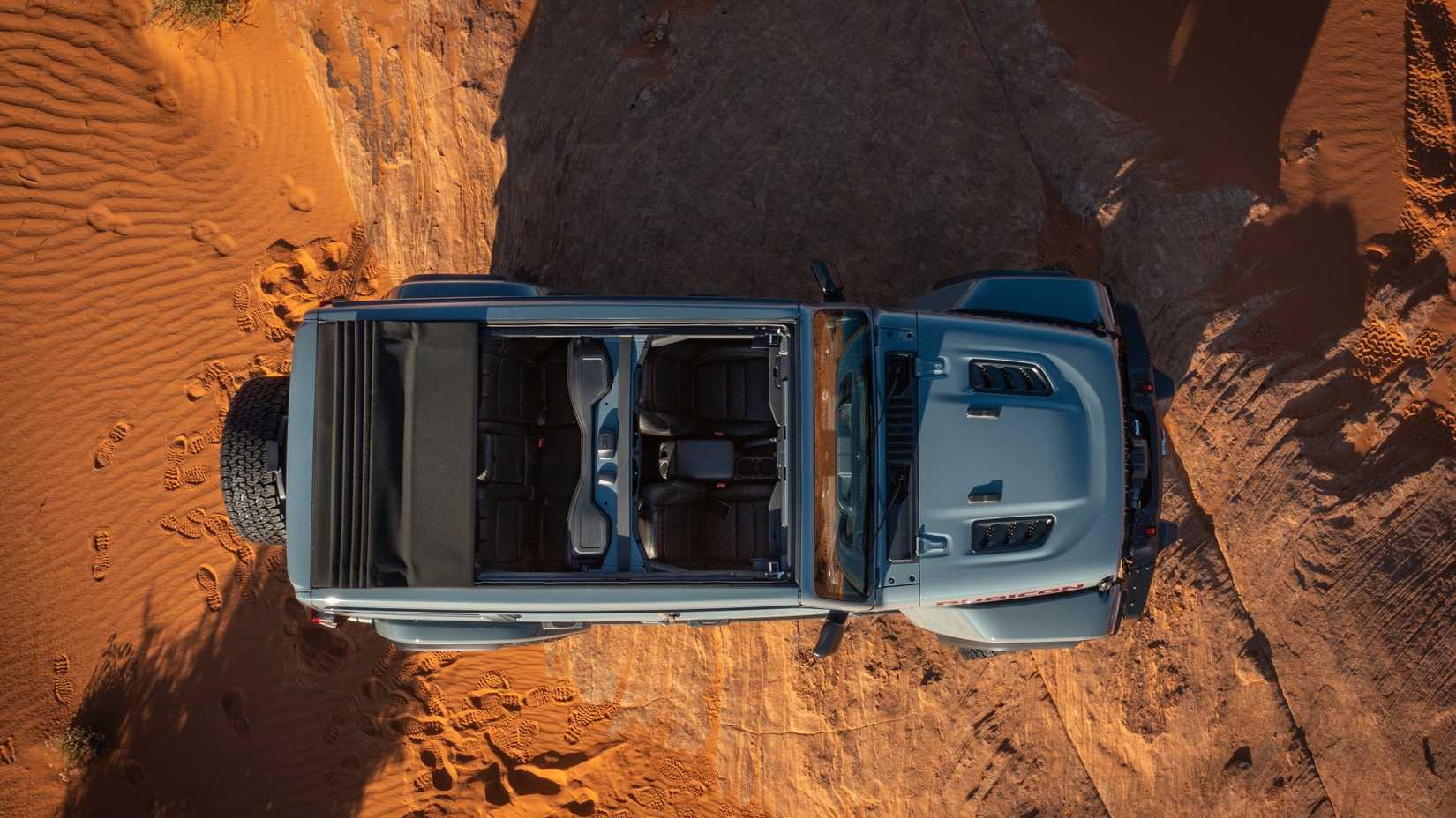 Top-down view of a 2025 Jeep Wrangler