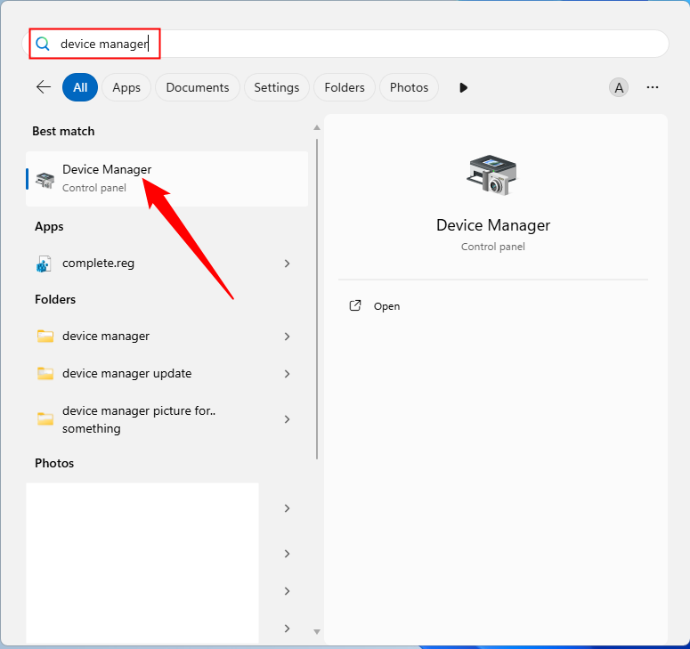 Inicie o Gerenciador de dispositivos no menu Iniciar.