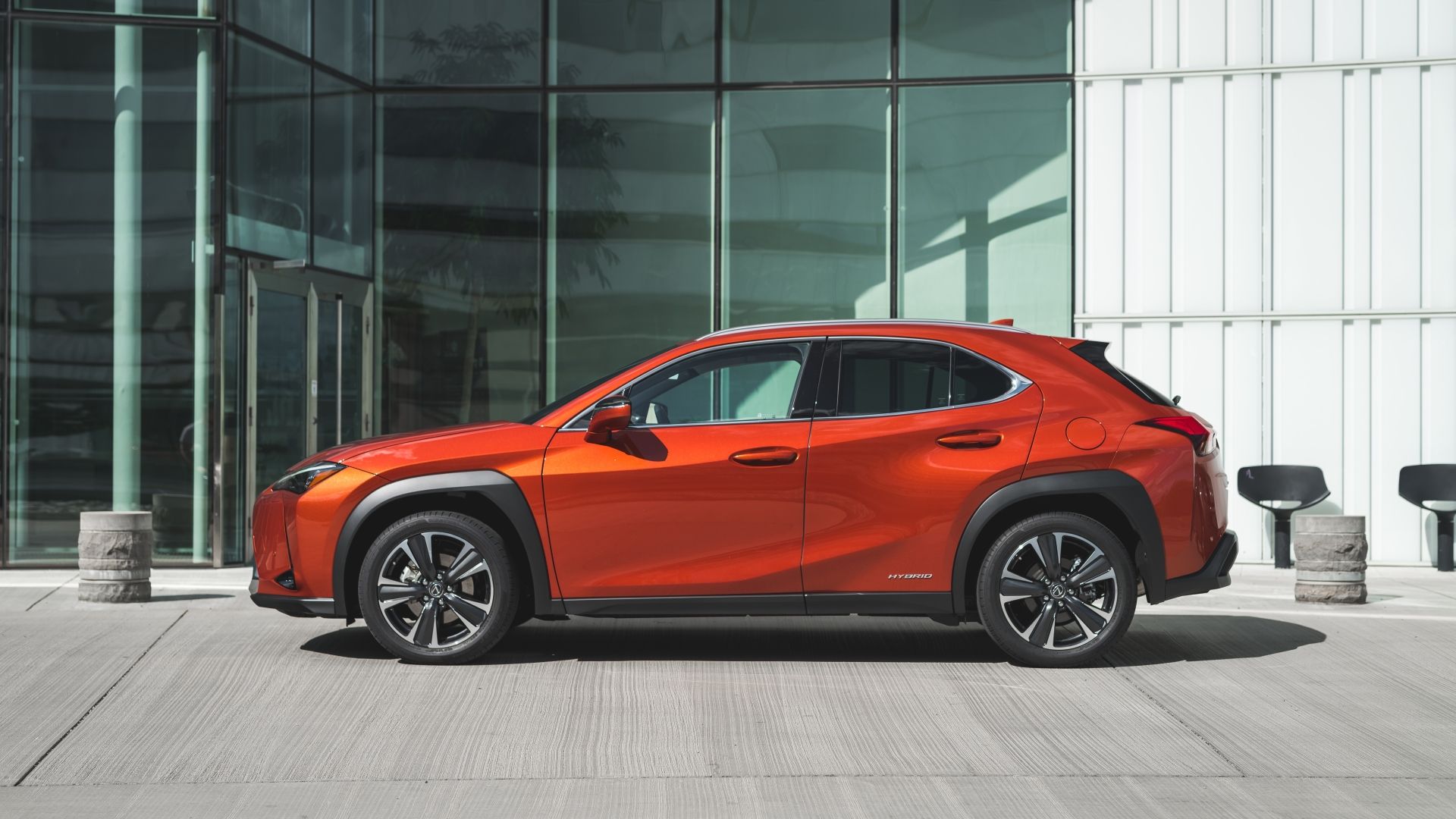 Side profile shot of a 2019 Lexus UX 