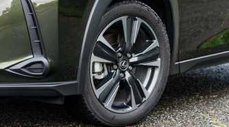 Close up of the wheel on a 2019 Lexus UX