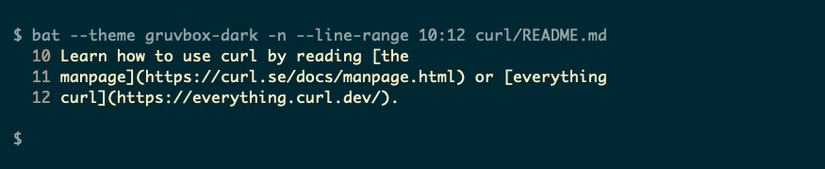 Um pequeno trecho de um arquivo Markdown, com destaque de sintaxe e números de linha.