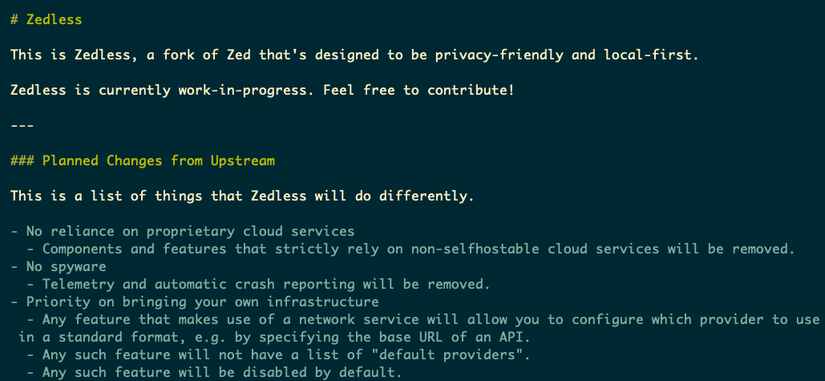 Um arquivo Markdown com sintaxe destacada usando um tema personalizado, em cores mais suaves.