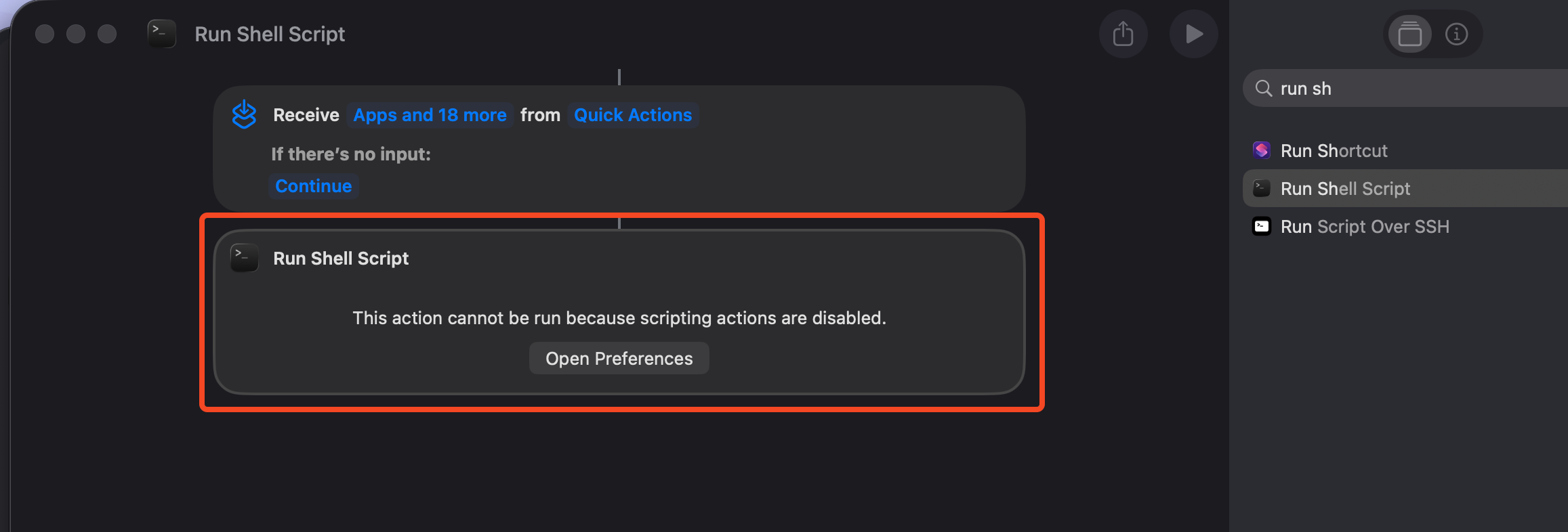 Message saying that scripts are disabled.