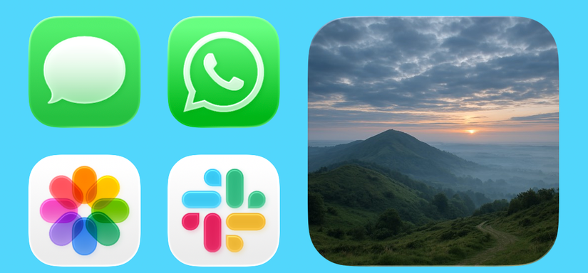 My personal climatic widget on my iPhone's beginning screen shows a sunset and a cloudy sky.