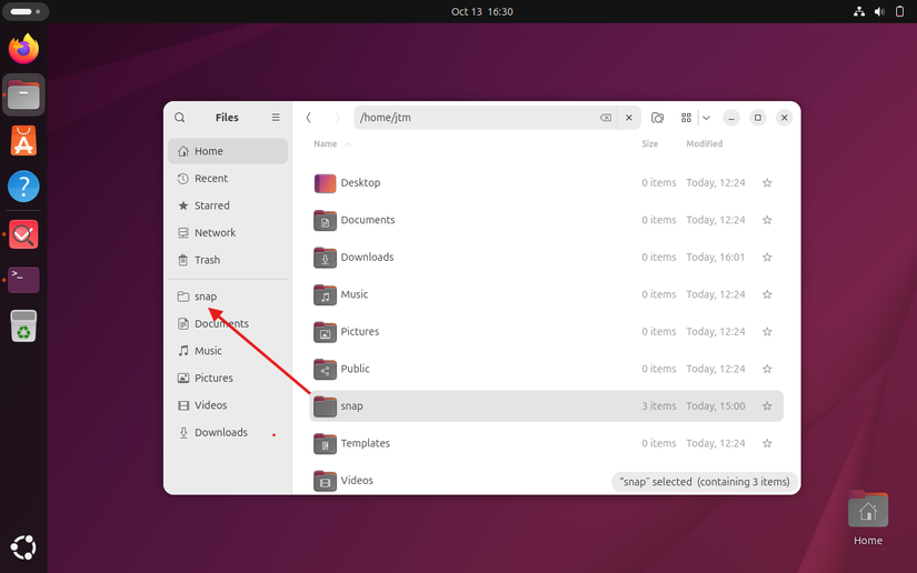Nautilus showing how to add a folder as a new bookmark.