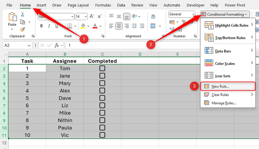 How to Format a Whole Row When a Checkbox Is Checked in Excel
