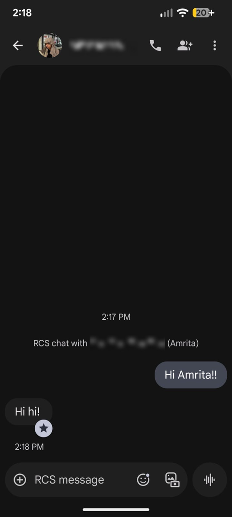 Starring a message on Google Messages.