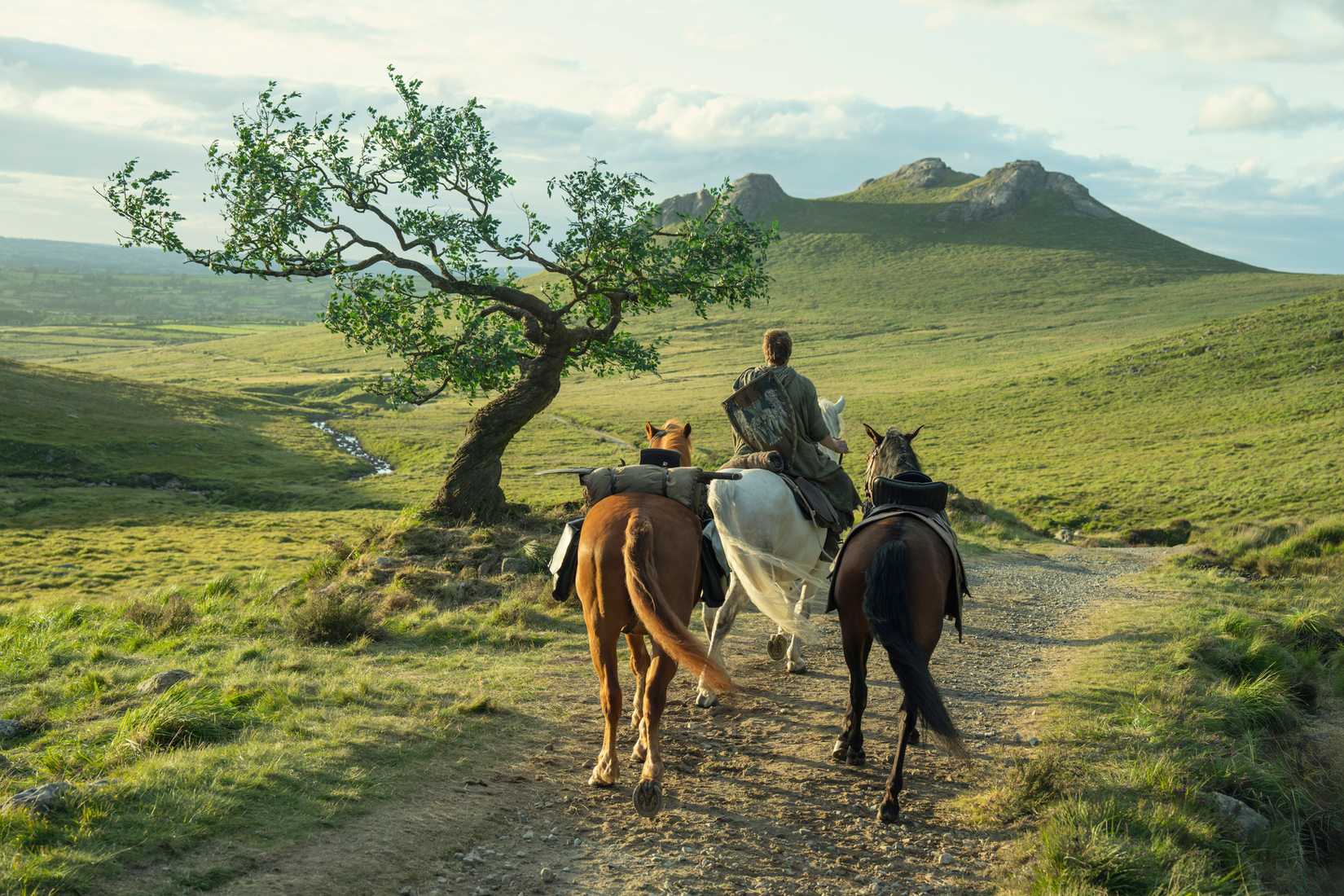 Peter Claffey as Dunk riding with his horses in A Knight of the Seven Kingdoms.