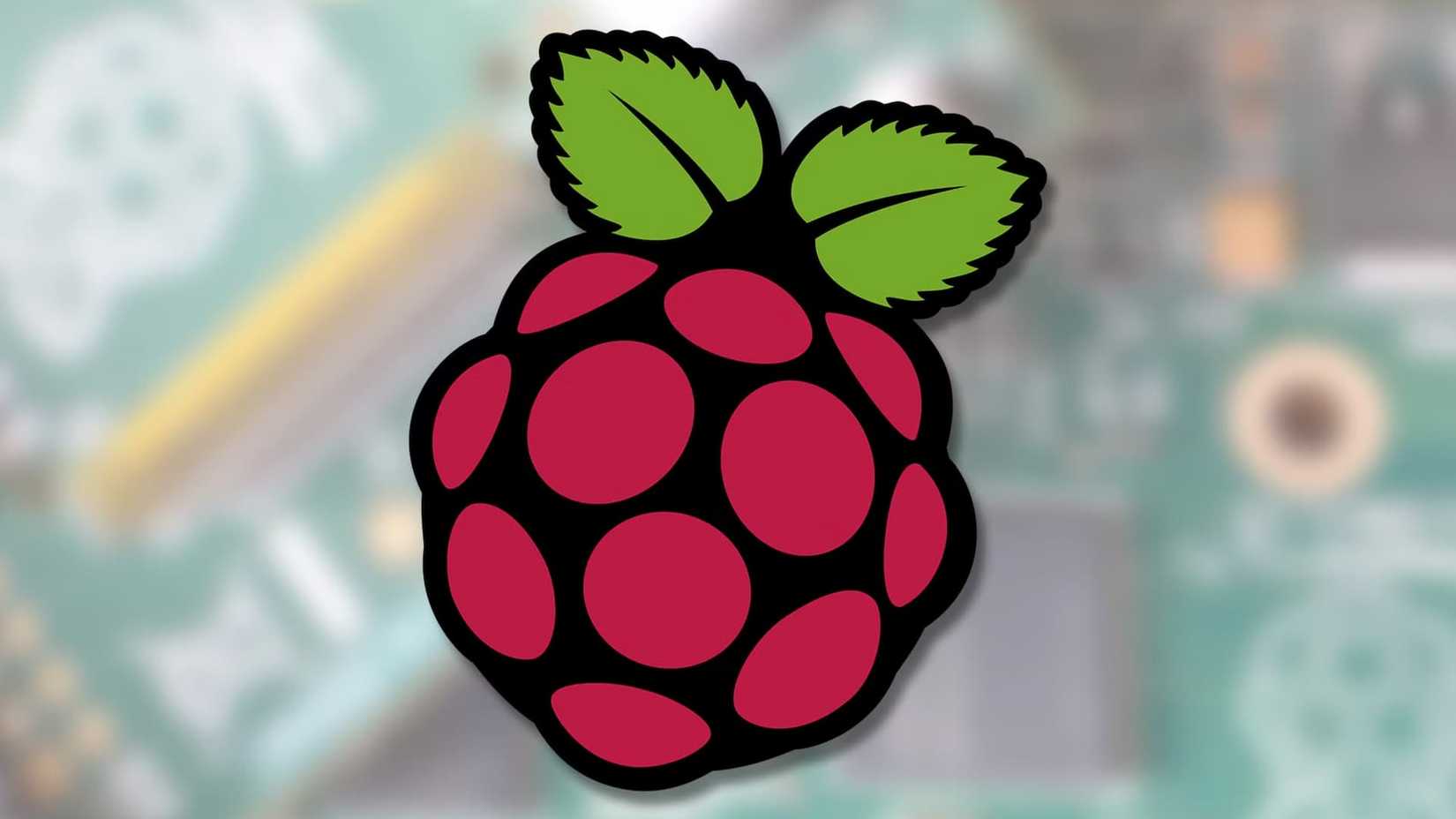 Raspberry Pi logo above a photo of Raspberry Pi boards.