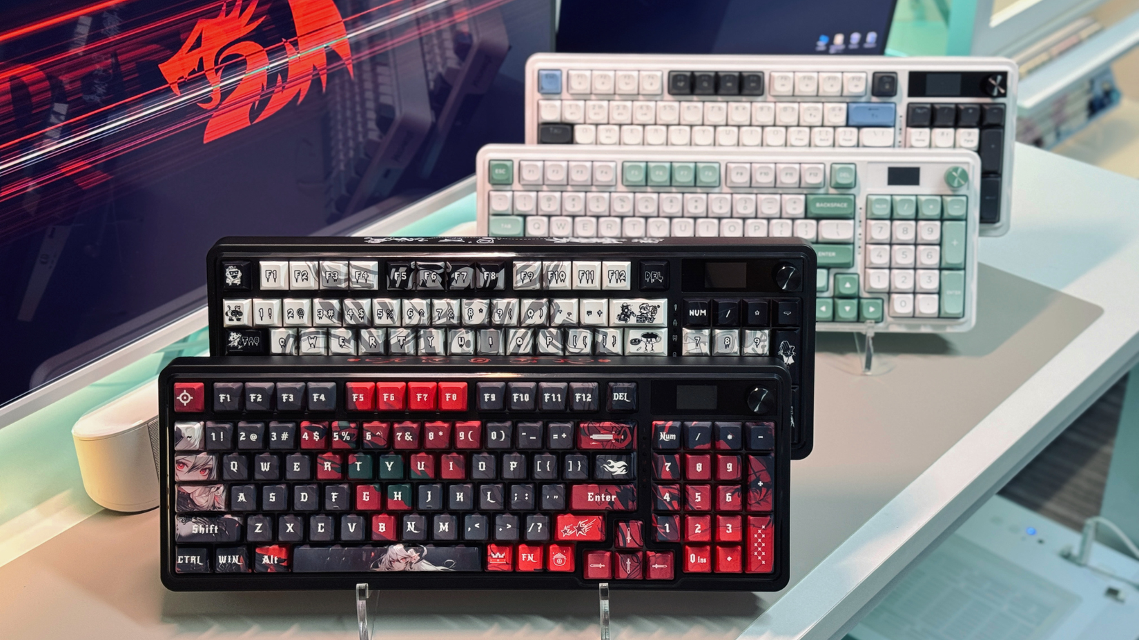 Redragon K673 Mechanical Keyboard, RGB, 2.4GHz/BT/Wired, Red Switches, White&Black price in Redragon K673 Mechanical Keyboard, RGB, 2.4GHz/BT/Wired, Red Switches, White&Black price in