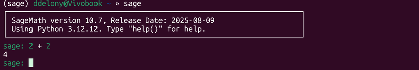 Usando SageMath no terminal.