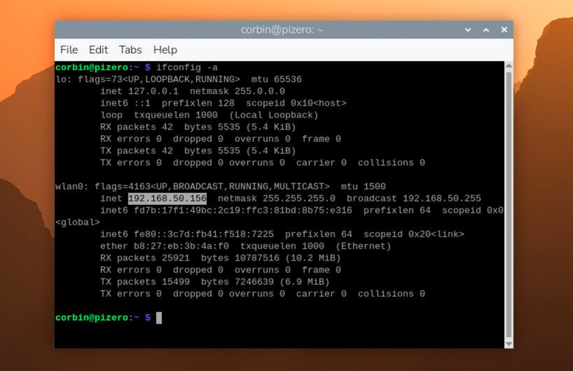 Verificando o endereço IP em um Raspberry Pi