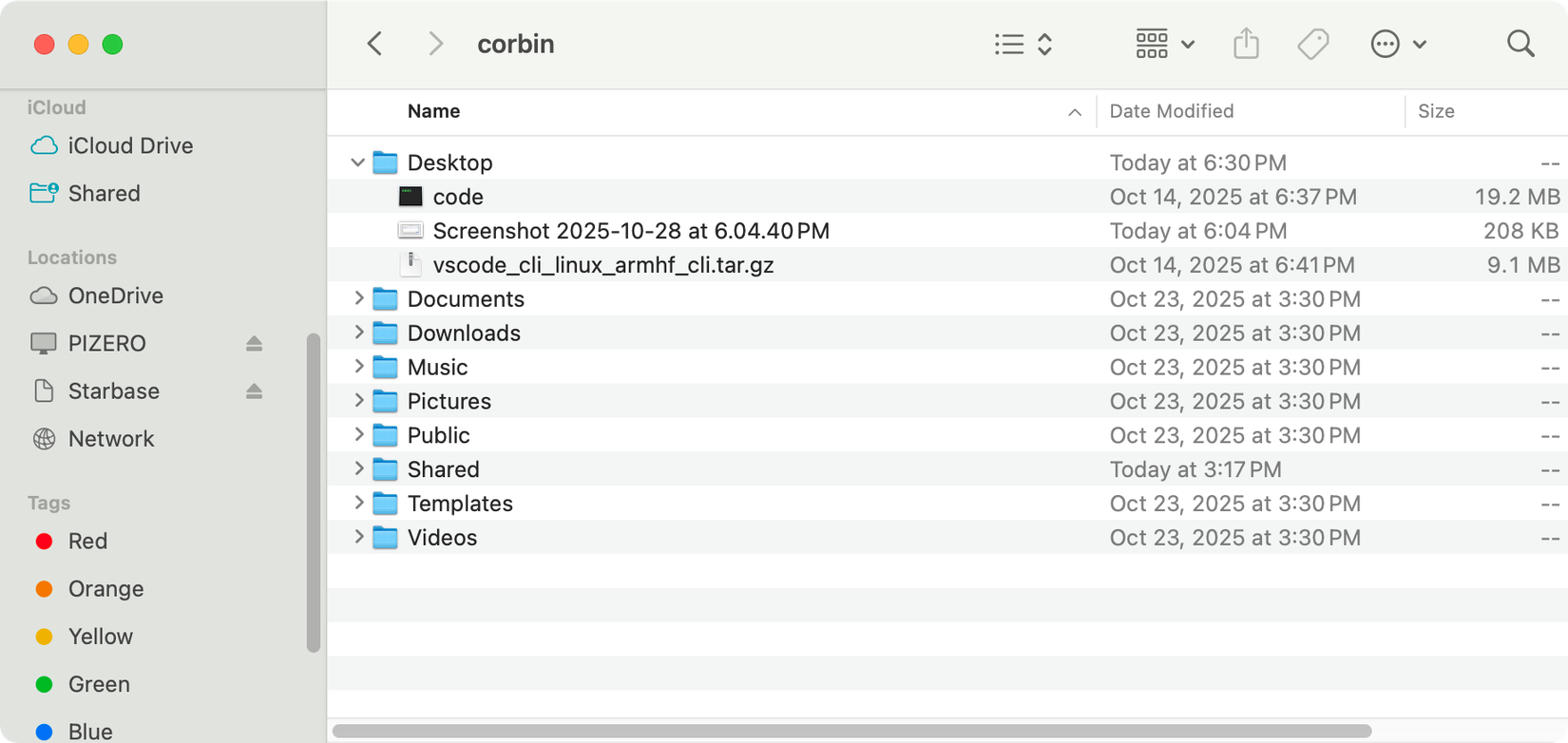 Arquivos Raspberry Pi em um Mac