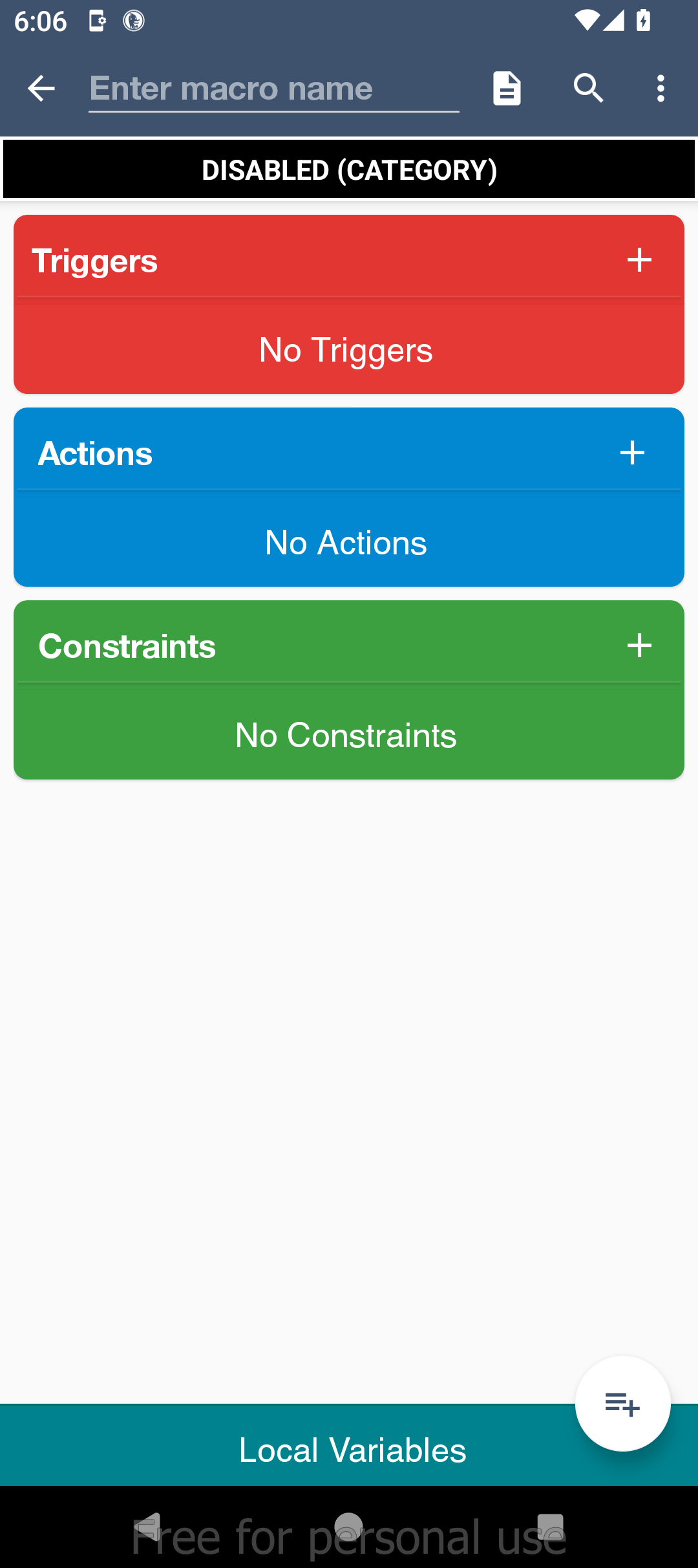 Setting a new trigger for the macro.