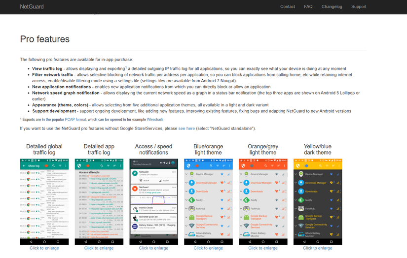 Netguard screenshots.