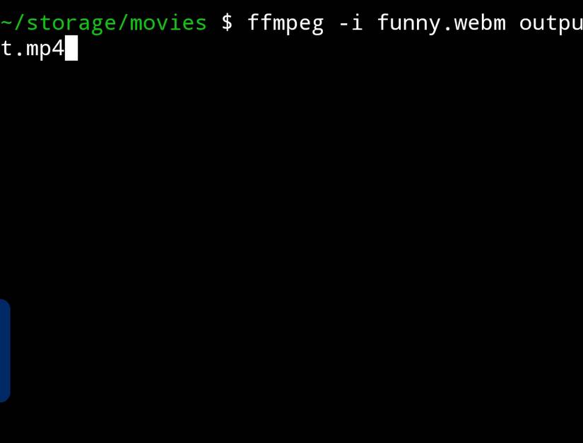 Converting a video file with FFmpeg.