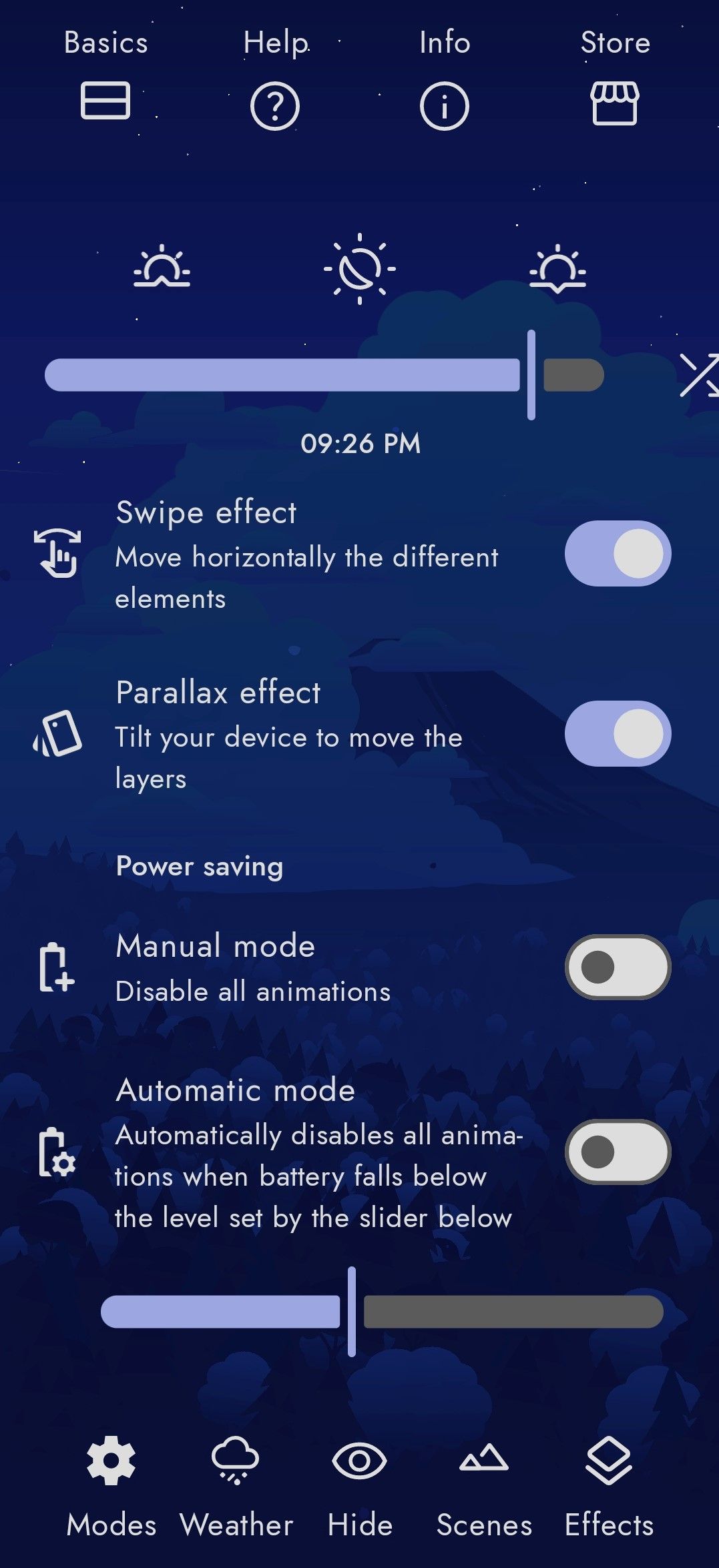 Changing wallpaper settings.