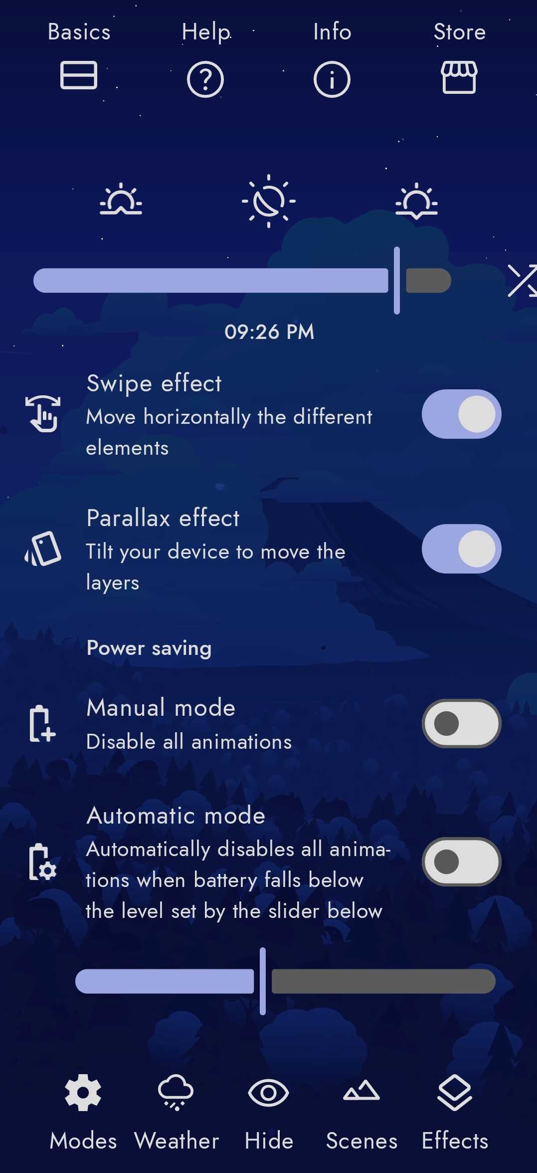 Changing wallpaper settings.