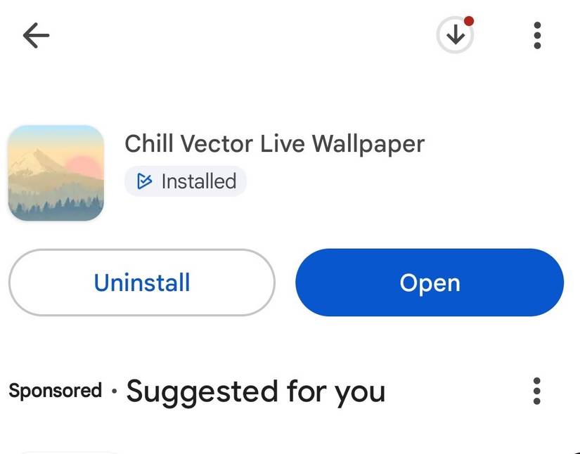Installing the live wallpaper app.