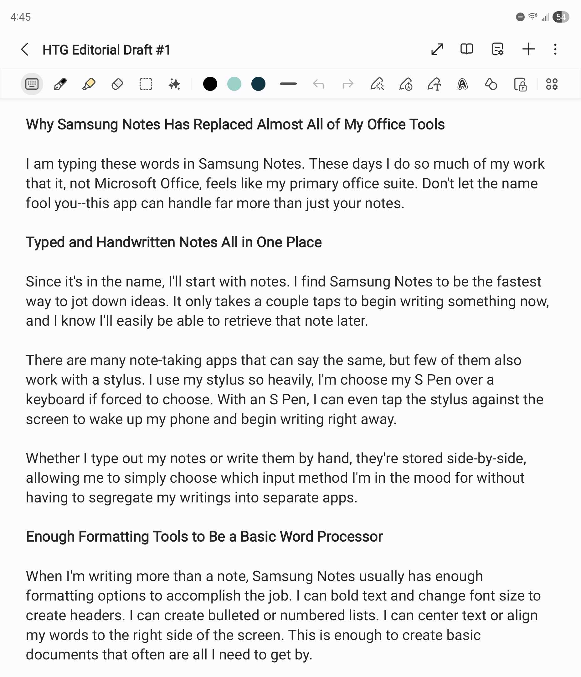 Samsung Notes Format Why Samsung Notes replaced almost all of my office tools