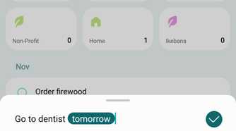 A new task being created in Samsung Reminder on Android.