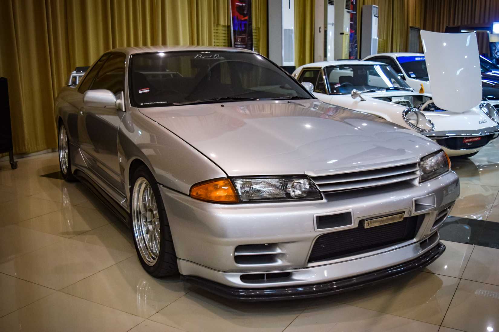 Bandung, Indonesia, May 11, 2024. Silver Nissan Skyline GT-R R32 BNR32 at JDM Fest 2024