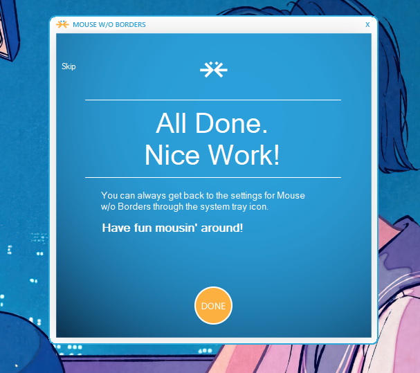 Successfully linked two devices using Mouse Without Borders.