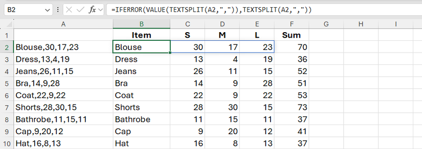 The IFERROR function used to return a custom text value where the VALUE function runs into text.