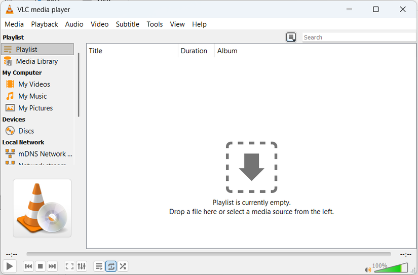 The portable version of the VLC media player
