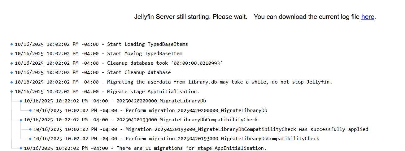 The Startup UI on Jellyfin verison 10.11.0.