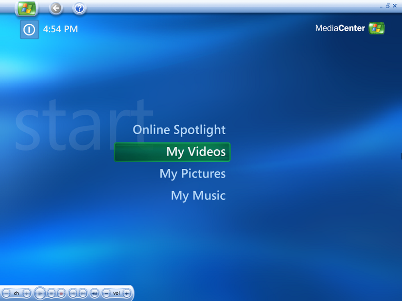 Windowsメディアセンター版。