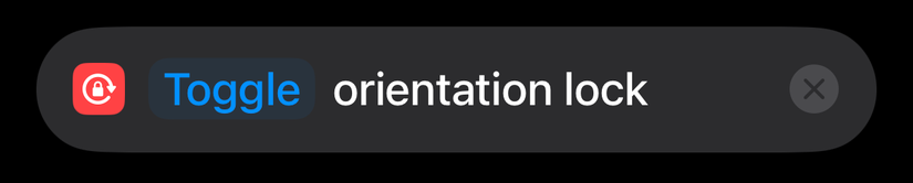 Toggle Orientation Lock Using iPhone Shortcuts.