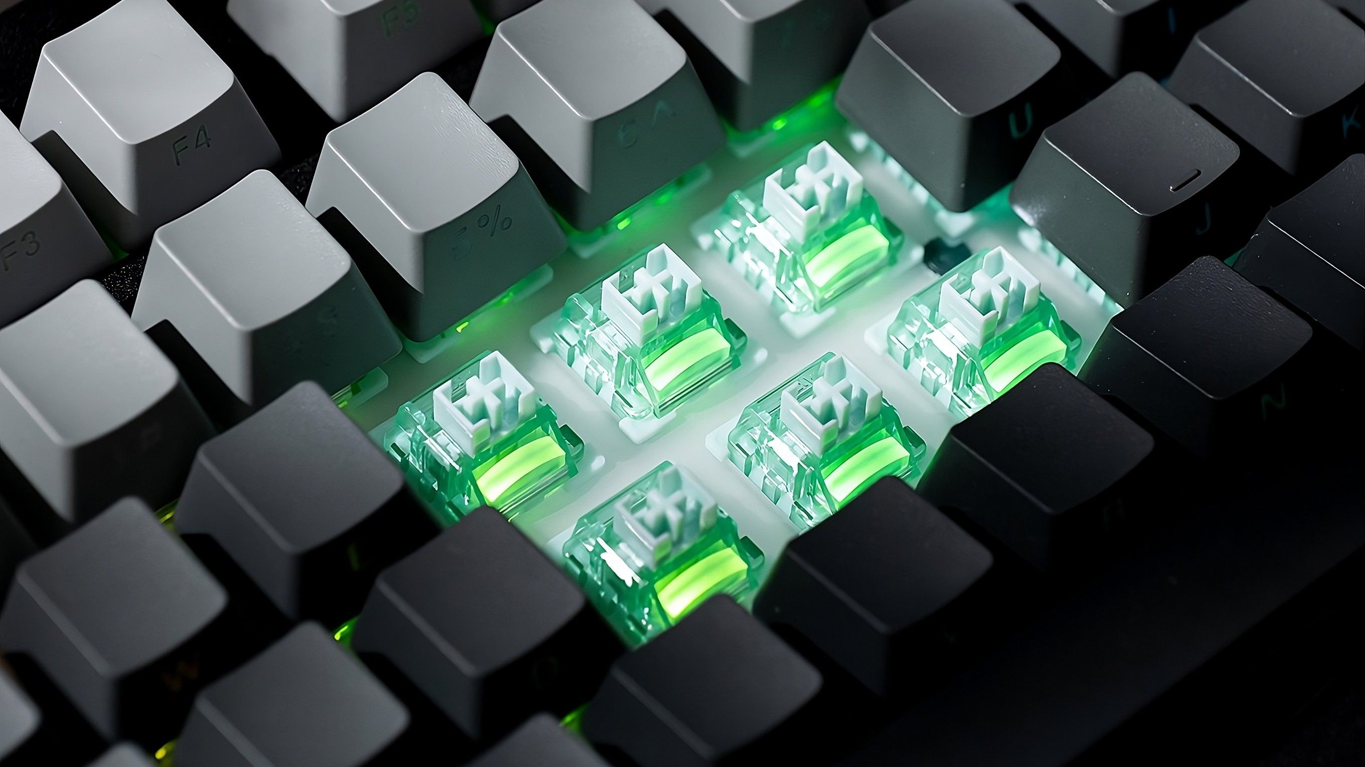 A close-up shot of the Monsgeek M1 V5 TMR keyboard.