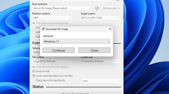Walk through the prompts Rufus provides to pick the version you want to download.