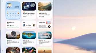 Widgets being shown in a start up on WIndows 11