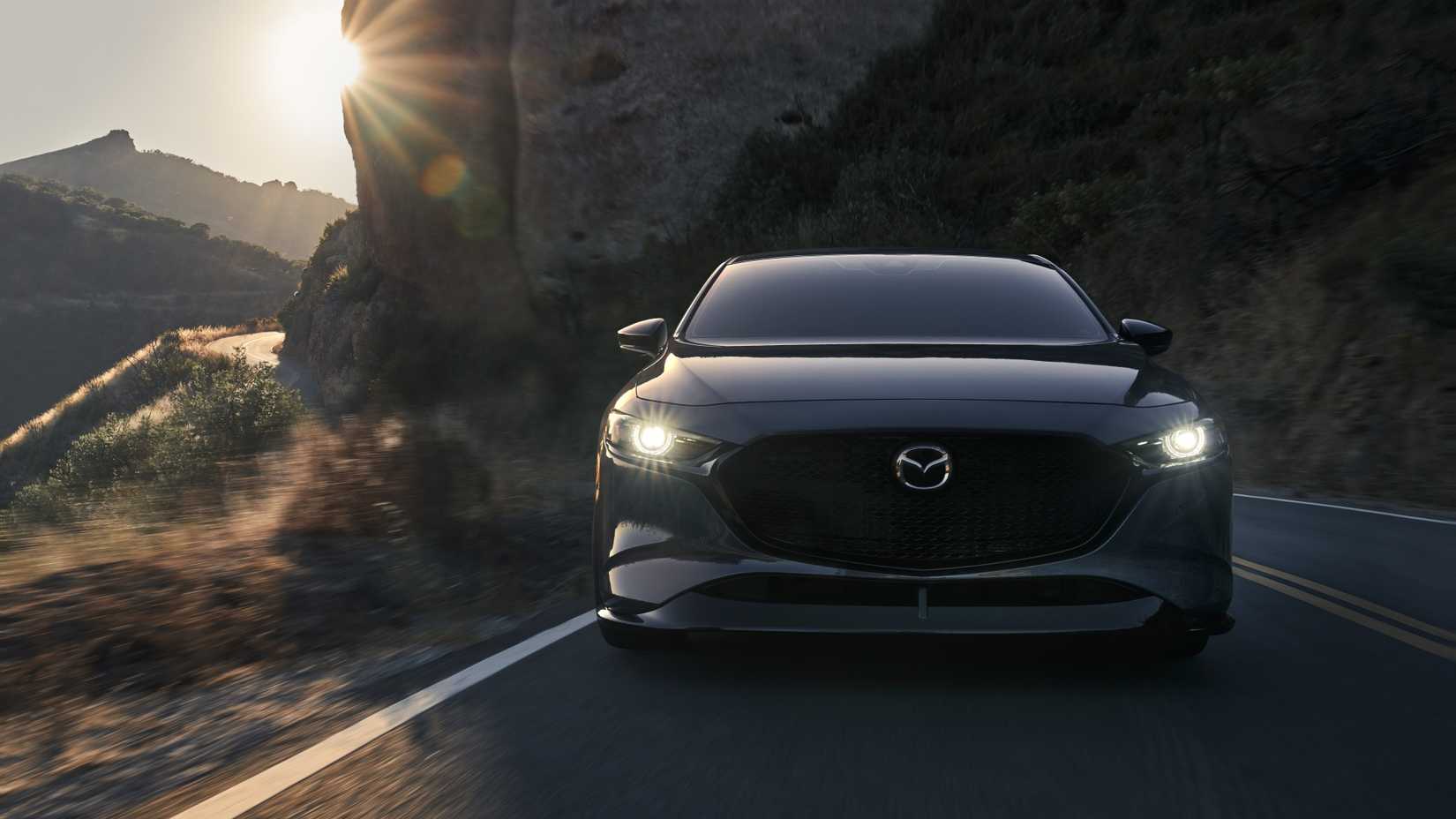 Head-on shot of a 2021 Mazda 3