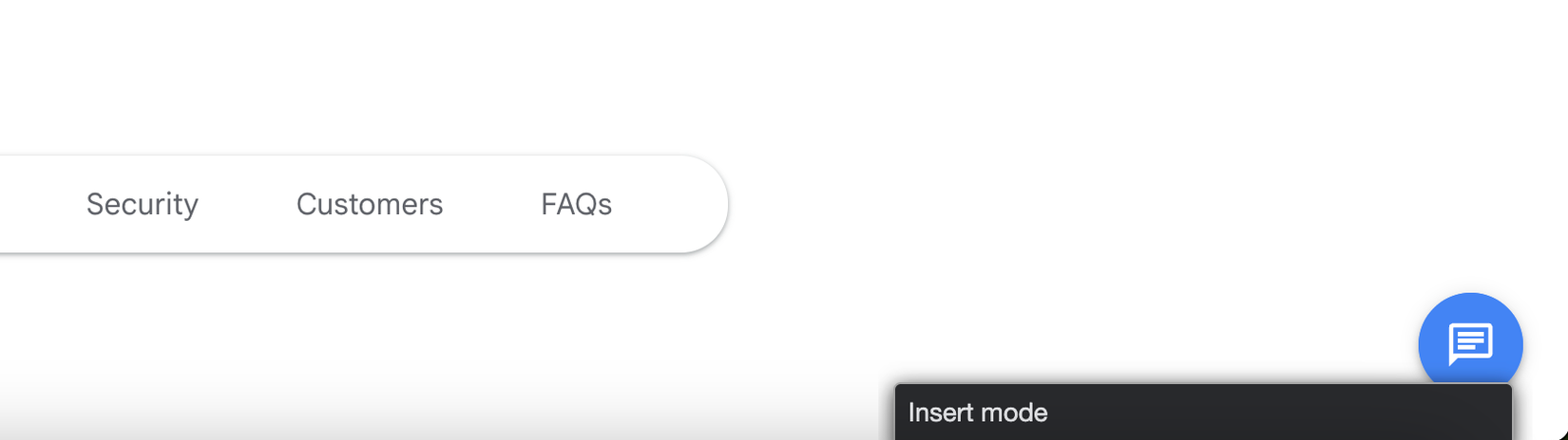 Entering Vimium extension insert mode in Google Chrome.