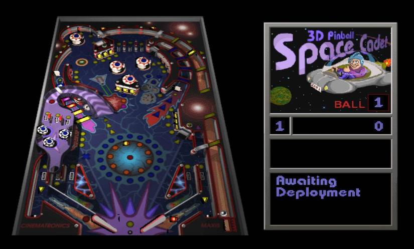 Jogo 3D Pinball Space Cadet no Windows XP.