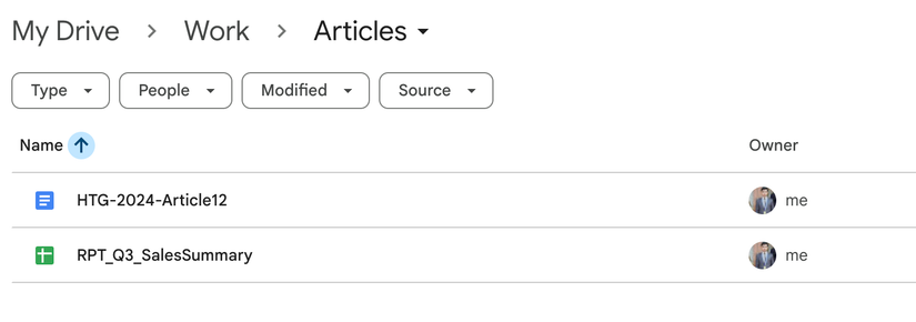 Nomear arquivos com um prefixo adequado.