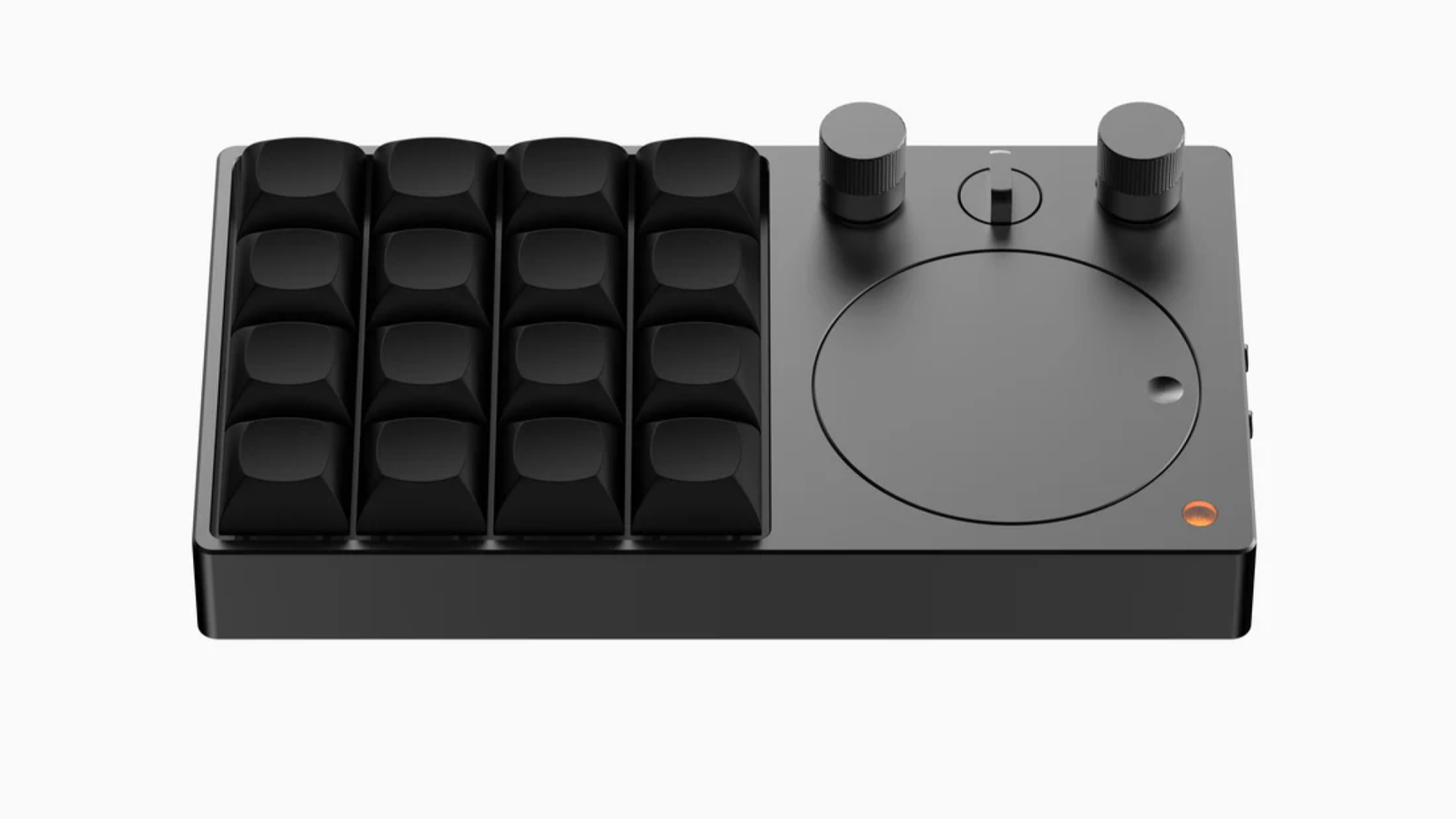 A BNP16 Macro Pad with a knob against a white background. 