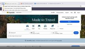 A Firefox user clicking the travel tab to see their group