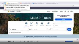 A Firefox user clicking the travel tab to see their group