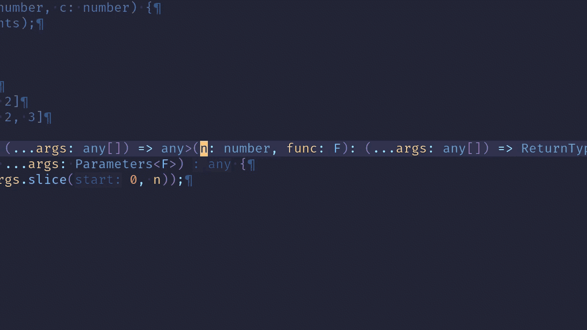 Uma janela do Neovim anima dois argumentos para uma função JavaScript. Os argumentos mudam repetidamente de lugar para frente e para trás - em um loop.-anim
