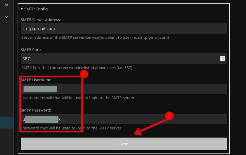 Adding an SMTP configuration to a Jellyfin newsletter plugin.