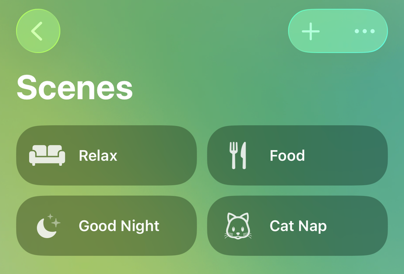 Apple Home smart home scenes.